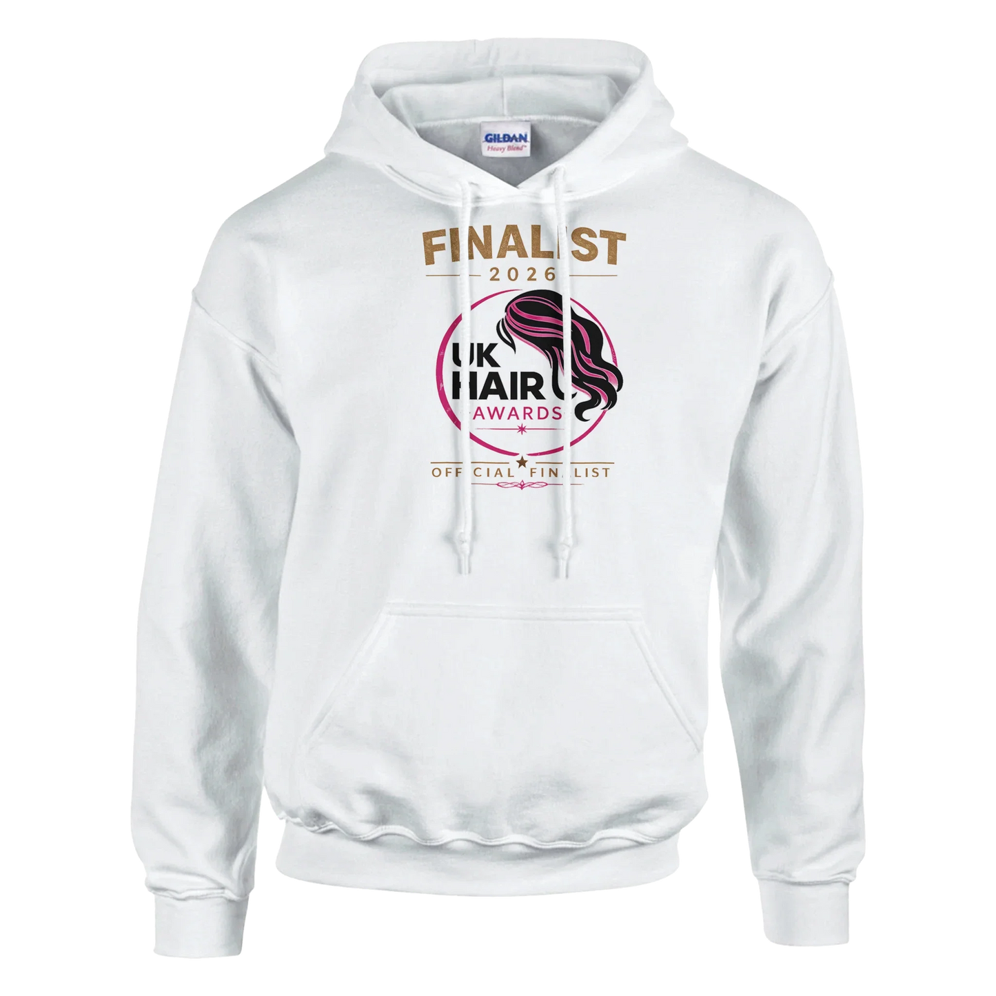 UK Hair Awards Finalist Hoodie in premium heavyweight cotton blend with double-lined hood and front pouch pocket