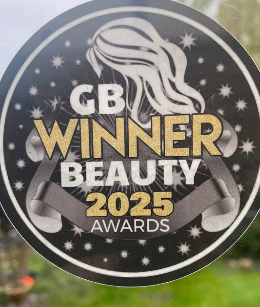 Salon Winner Decals 2025 round window sticker for beauty awards, 65mm size, adhesive front for inside window display